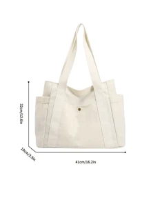 Picture Printed Customizable Canvas Tote Bag, Personalized With Your Own Design, Text Or Photo, Multifunctional Storage Bag, Suitable For DIY, Printing & Embroidery, Shopping, Backpack, Perfect For Graduates, Teenagers, College Students And High School Students, Great For Outdoor, Travel And Back-To-School. Back To School Graduation Gift For Teacher Tote Bag With Zip Beach Bag Holiday Shopping Bag - Beige - View 2