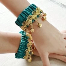 Halloween Performance Costume  Jasmine Princess Belly Dance Exotic Costume Female Western Region Dancer Performance Set - Blue - View 9