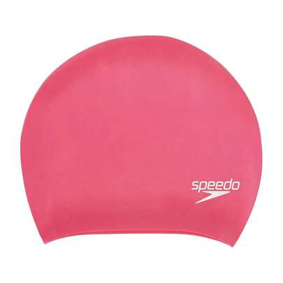 Speedo Unisex Adult Long Hair Silicone Swim Cap (Pink)