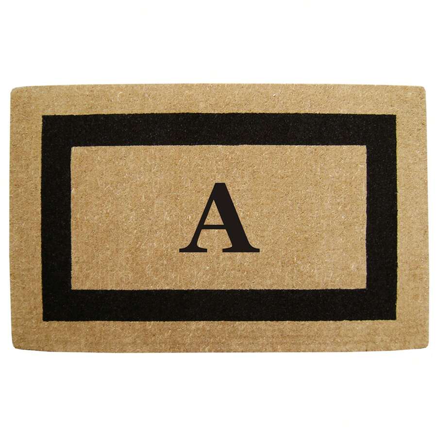 Heavy Duty Coir Doormat Single Picture Frame, Plain - Black 22" X 36" - 字母組合A - 查看 1