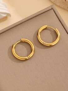 1 bộ/4 Bộ vòng cổ bằng thép không gỉ hình tròn phong cách Châu Âu và Mỹ, Thiết kế tối giản bất đối xứng cho phụ nữ, Bộ dây chuyền và vòng tay xương đòn - Vòng đeo tay - Xem 9