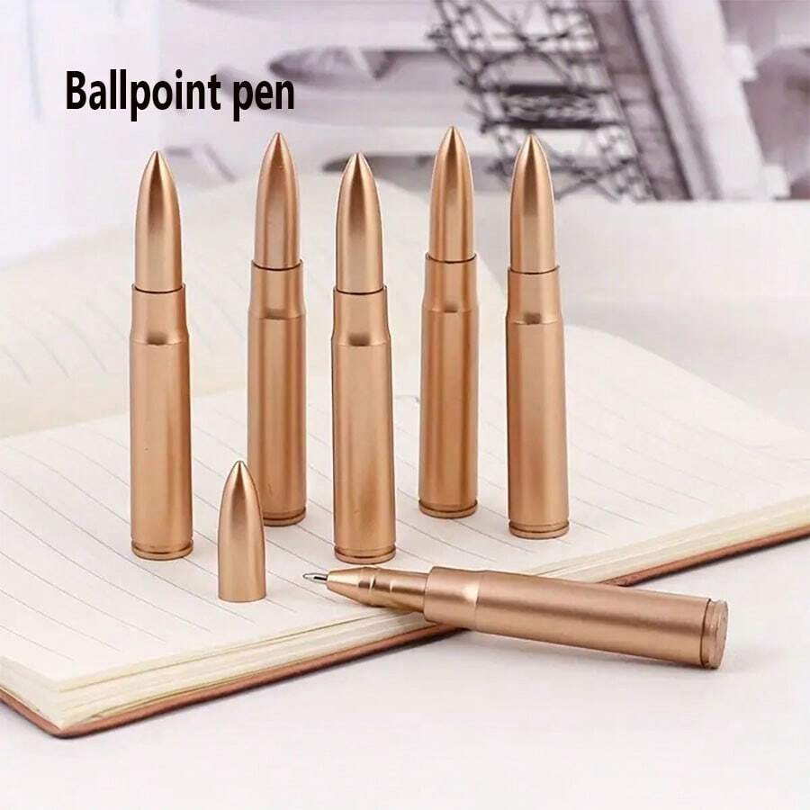 6pcs/10pcs Creative Simulated Bullet Ballpoint Pens. Suitable For Writing, Doodling, And Desk Decoration. - 10 Sticks - View 1