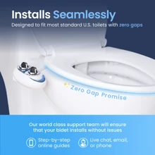 LUXE Bidet NEO 120 - Self-Cleaning Nozzle, Fresh Water Non-Electric Bidet Attachment For Toilet Seat, Adjustable Water Pressure, Rear Wash (Blue, White, Rose Gold) - 藍色 - 查看 5