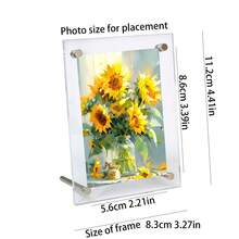 1 pieza Portafoto acrílico transparente con soporte para escritorio para imagen/tarjeta de estrella encantadora - transparente - Ver 2