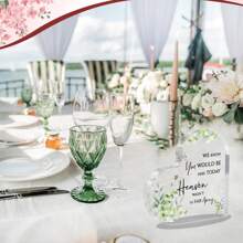 Letrero conmemorativo para boda, letrero de recuerdo de bodas "En memoria del amor", corazón acrílico "En memoria de" para centros de mesa de bodas, ceremonias, recepciones y decoración de aniversarios - Multicolor - Ver 2