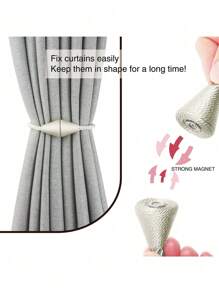 1 件磁性窗帘绑带绳现代手工窗帘绑带装饰窗帘编织固定绳适用于窗户装饰，奶油色 - 米色 - 查看 4