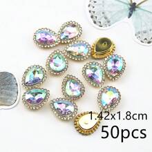 Bộ 50 Hình Bầu Dục Hình Giọt Nước May Ren Trang Trí Cho Quần Áo, Mũ, Giày, Túi Trang Trí - Nhiều màu - Xem 15