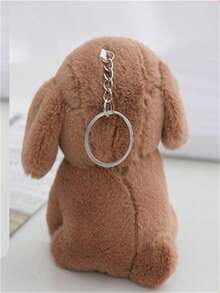 Mặt dây chuyền hình chó ngồi dễ thương 12cm Búp bê nhồi bông hoạt hình Golden Retriever Búp bê trang trí ba lô Móc khóa - Màu Khaki - Xem 9