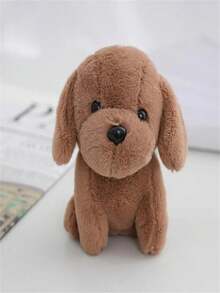 Mặt dây chuyền hình chó ngồi dễ thương 12cm Búp bê nhồi bông hoạt hình Golden Retriever Búp bê trang trí ba lô Móc khóa - Màu Khaki - Xem 4
