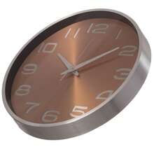 Aluminum Round Wall Clock - Modern Decor For Living Room, Kitchen, Or Dining Room - 12 In Decorative Timepiece With Sleek Design - Large Round Clock For Home - Silent Ticking - Battery Operated, Gold