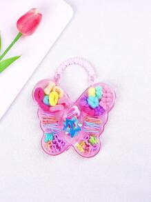 1pc Girls Cute Flower, Butterfly, Candy, Bow-Knot, Square Transparent Handle Clip, Hair Towel Ring, Mini Claw Hair Clip Headpiece Accessories, Suitable For Daily, Vacation, Party, Gift For Kids (Color Random)