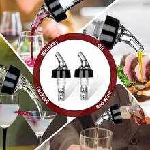 1pc/3pcs/4pcs Automatic Measured Bottle Pourer - Quick Shot Spirit Measure Pourer Drinks Wine Cocktail Dispenser Home Bar Tools - 1oz30ml - Black - View 9