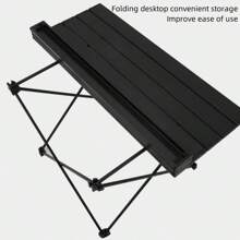Outdoor Portable Folding Aluminum Table Picnic Camping Barbecue Table Simple Casual Aluminum Plate Table Large, Medium And Small Size - 黑色--大號 - 查看 8