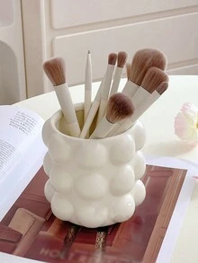 1件北欧风超吸睛化妆品收纳管，ins风创意方形家用化妆刷收纳管，超吸睛家居收纳罐，客厅装饰创意花瓶，节日礼物，生日祝福！