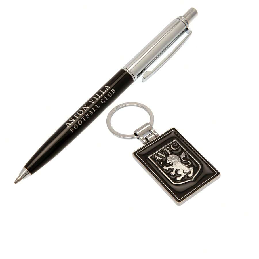 Aston Villa FC Keyring Set (Black/Steel) - Black/Steel - View 1