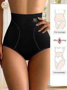 MEIYATING 3pcs/Pack High-Waisted Ice Silk Seamless Women Panties, Triangle Briefs With Body Shaping & Butt Lifting Design, Comfortable Fit, Thin For Summer - Multicolor - View 3