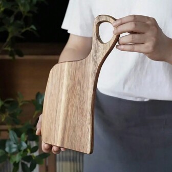 Tabla de cortar de madera de acacia para pareja, bloque de carnicero para el hogar, tabla de queso y chacinería, tabla de frutas lavable, tabla de cortar con mango para el hogar, dormitorio, cocina, utensilios de cocina, regalos de Navidad
