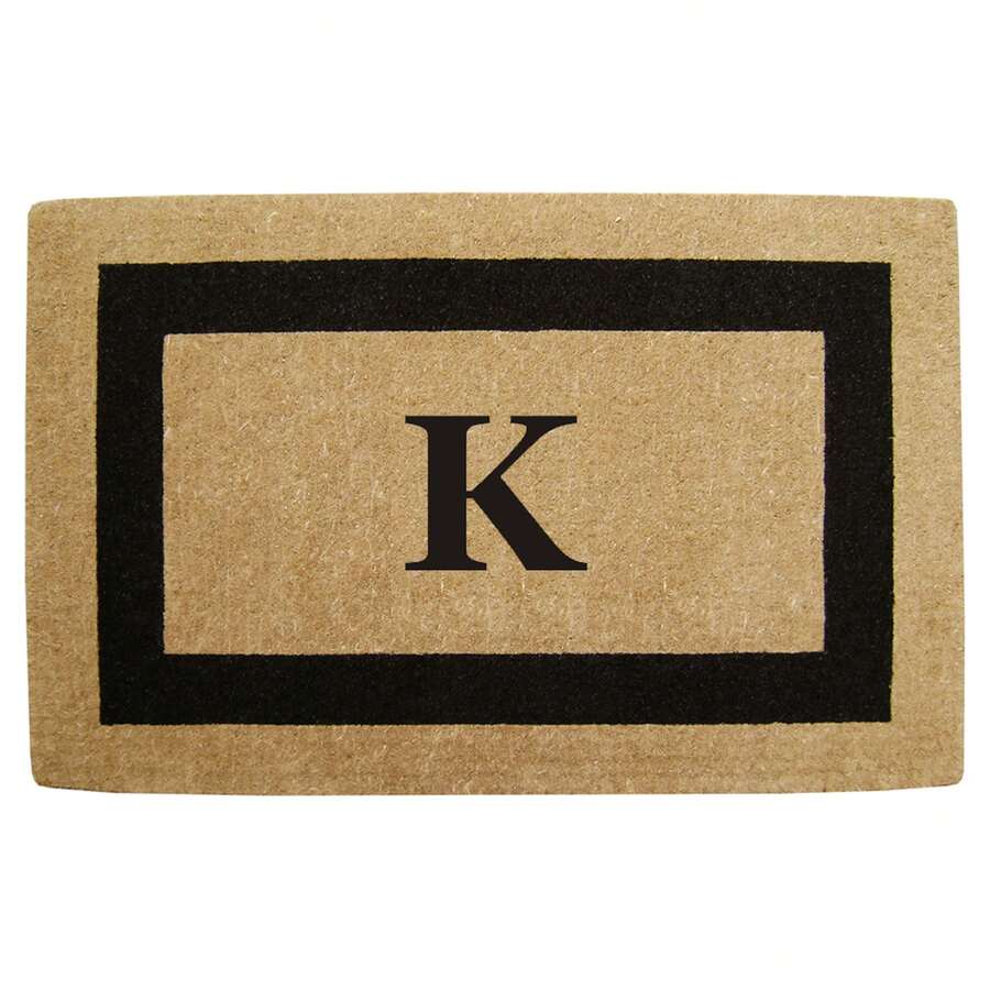 Heavy Duty Coir Doormat Single Picture Frame, Plain - Black 22" X 36" - 字母組合 K - 查看 1