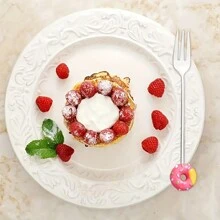 1入創意卡通甜甜圈匙叉套裝-粉紅、紅色和藍色，不鏽鋼，適用於咖啡、水果、西餐，家庭和餐廳使用 - 玫紅色 - 查看 2