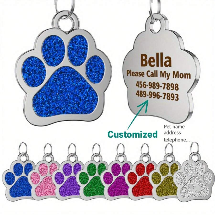 Thẻ ID vật nuôi khắc tùy chỉnh Bảng tên chó cá nhân Vòng cổ chó Mặt dây chuyền cho thú cưng Thẻ dễ thương cho chó và mèo Trang trí, Khắc, Không gỉ Phong cách, Thời trang, Nhiều màu sắc, Cổ điển, Dễ thương, Thu gọn, Dễ thương Tùy chỉnh, Độc đáo, Tùy chỉnh, Thú cưng cá nhân cho Ngày kỷ niệm, Sinh nhật - Màu xanh lam - Xem 1