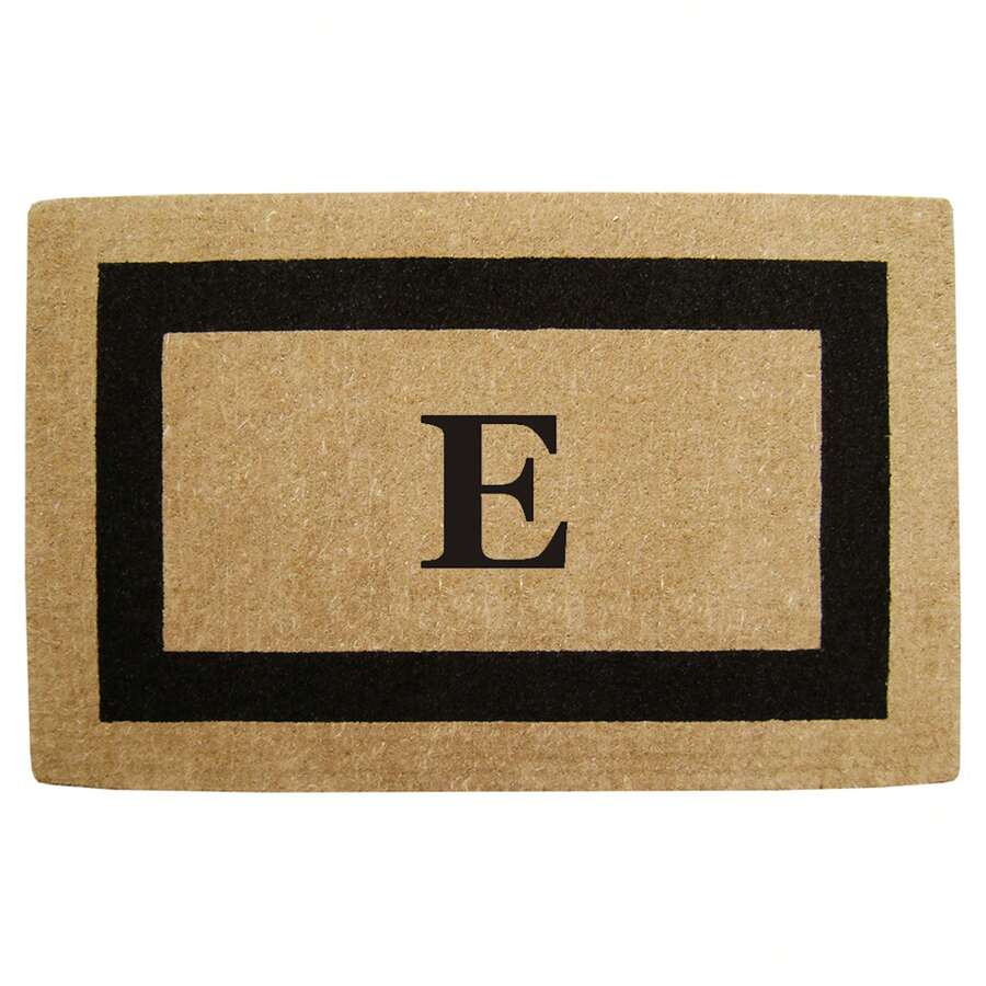 Heavy Duty Coir Doormat Single Picture Frame, Plain - Black 22" X 36" - 字母組合E - 查看 1
