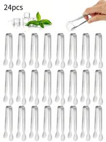 1/6/12/24pcs Stainless Steel Mini Sugar Cube Tongs, Multi-Functional Fruit & Food Tongs, Candy Tongs, Perfect For Kitchen, Restaurant, Cafe, Dessert, Sugar