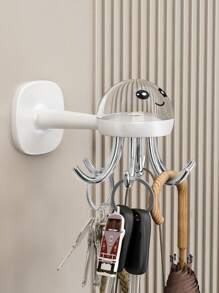 1pc Creative Octopus Shaped Rotating Hook With 6 Arms, Kitchen Utensil Storage Rack, Portable Organizer For Home Use. Home Bathroom Decor Bathroom Organizer Fall Decor Back To School - Multicolor - View 12