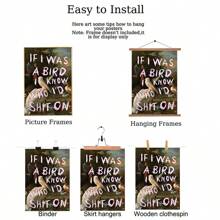 1pc Vintage (Als ik een vogel was, wist ik wie ik zou zijn) Grappige slogan canvas poster, retro toekan oliedruk schilderij canvas muur kunst schilderijen, geschikt voor woonkamer, slaapzaal, slaapkamer, woonkamer, kantoor wanddecoratie, geen frame