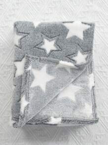 1pc Newborn Baby Boys Girls Blankets Star Pattern Plush Blankets,Baby Receiving Blankets Super Soft Warm Lightweight Breathable For Infant Toddler Stroller - Grey - View 1