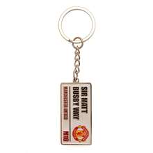 Manchester United FC Street Sign Keyring (White/Black/Red) - White/Black/Red - View 1