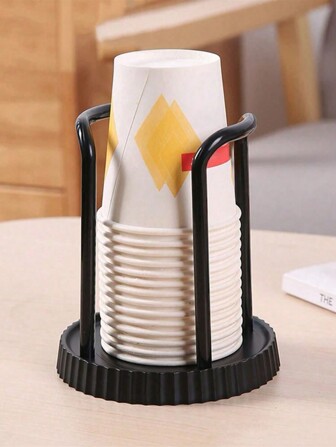 1pc简易纸杯架家用一次性杯子收纳架多功能桌面咖啡奶茶杯储物架取杯器