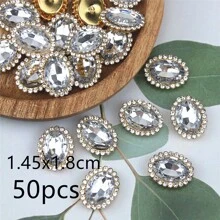 50pcs Oval Teardrop Rhinestone Crystal Sew-On Beads For Clothing, Hat, Shoe, Bag Embellishment - Oval - View 15