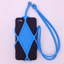 1pc Silicone Neck Strap Lanyard, Phone Protective Cover, Stretchable Outdoor Neck Hanging Chest Badge, Phone Rope, Anti-Lost Rope, Phone Anti-Drop Rope - Multicolor - View 10