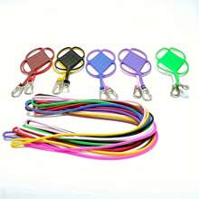 1pc Silicone Neck Strap Lanyard, Phone Protective Cover, Stretchable Outdoor Neck Hanging Chest Badge, Phone Rope, Anti-Lost Rope, Phone Anti-Drop Rope - Multicolor - View 5
