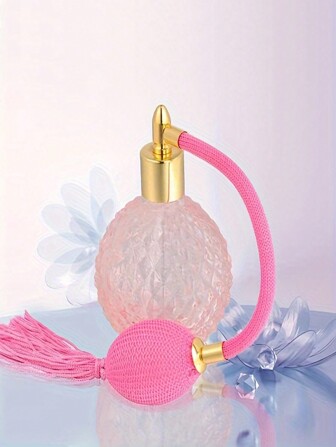 1 件 3.38 盎司长流苏气囊香水独立瓶、喷雾瓶、车载香水瓶、玻璃空瓶、奢华香水空喷雾瓶家居浴室装饰秋季装饰返校