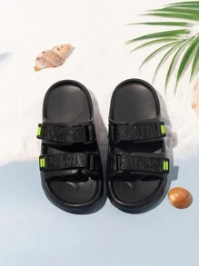 2024 nowe dziecięce klapki EVA na zewnątrz/plaża, unisex maluch kryty jednostopniowe sandały z haczykiem i pętelką na lato