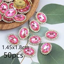 50pcs Oval Teardrop Rhinestone Crystal Sew-On Beads For Clothing, Hat, Shoe, Bag Embellishment - Oval - View 17