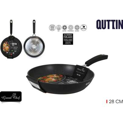 Quttin 28Cm Forged Aluminum Frying Pan Grandchef Collection Ergonomic Design With Comfortable Handle | Frying Pan With Non-Stick Surface, Uniform Heat Distribution And Easy To Clean, Suitable For All Types Of Kitchens