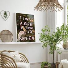1pc Vintage (Als ik een vogel was, wist ik wie ik zou zijn) Grappige slogan canvas poster, retro toekan oliedruk schilderij canvas muur kunst schilderijen, geschikt voor woonkamer, slaapzaal, slaapkamer, woonkamer, kantoor wanddecoratie, geen frame