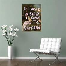 1pc Vintage (Als ik een vogel was, wist ik wie ik zou zijn) Grappige slogan canvas poster, retro toekan oliedruk schilderij canvas muur kunst schilderijen, geschikt voor woonkamer, slaapzaal, slaapkamer, woonkamer, kantoor wanddecoratie, geen frame