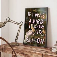 1pc Vintage (Als ik een vogel was, wist ik wie ik zou zijn) Grappige slogan canvas poster, retro toekan oliedruk schilderij canvas muur kunst schilderijen, geschikt voor woonkamer, slaapzaal, slaapkamer, woonkamer, kantoor wanddecoratie, geen frame
