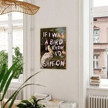 1pc Vintage (Als ik een vogel was, wist ik wie ik zou zijn) Grappige slogan canvas poster, retro toekan oliedruk schilderij canvas muur kunst schilderijen, geschikt voor woonkamer, slaapzaal, slaapkamer, woonkamer, kantoor wanddecoratie, geen frame