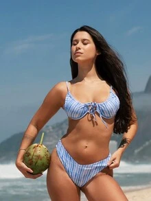 Women Bikini Sets - 藍色 - 查看 2