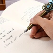 6入組羽毛筆配件，機械式多色土耳其羽毛筆歐式復古板筆初學書法藝術紀念禮品 - 彩色 - 查看 2