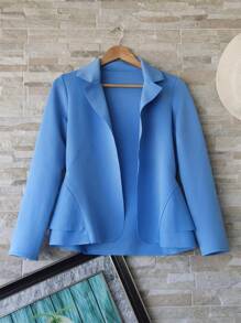 Women Blazers - Baby Blue - View 1