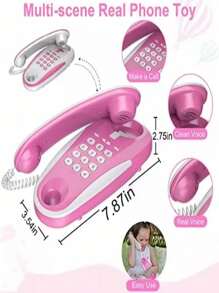 Telefono Set Intercom Juguete Funciona de Verdad - Rosa - Ver 3