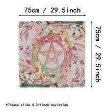 1 件粉色花卉五角星祭坛塔罗牌布占卜桌垫装饰 - 彩色 - 查看 5