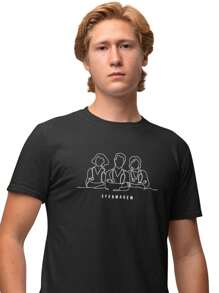 Men T-Shirts - 黑色 - 查看 1