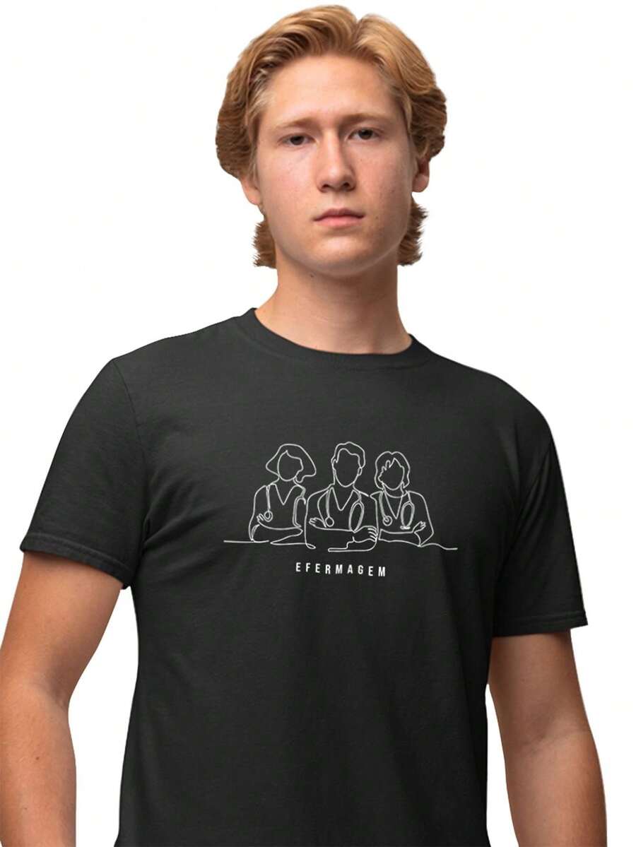 Men T-Shirts - 黑色 - 查看 1