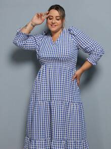 Plus Size Dresses - Royal Blue - View 3